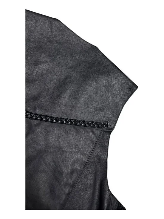 HOT LEATHERS Braided Leather Retro Motorcycle Biker Casual Riding Vest Mens 2XL - Picture 6 of 7